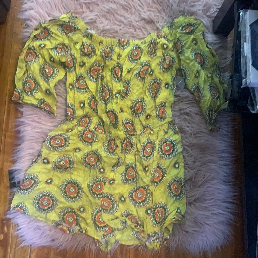 Yellow pattern bodysuit